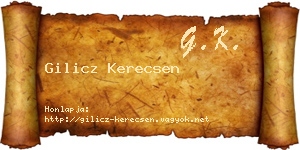 Gilicz Kerecsen névjegykártya